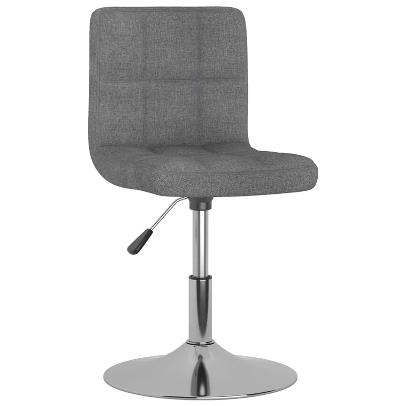 Chaise pivotante de salle à manger hauteur réglable en tissu gris clair et acier chromé DEC025143