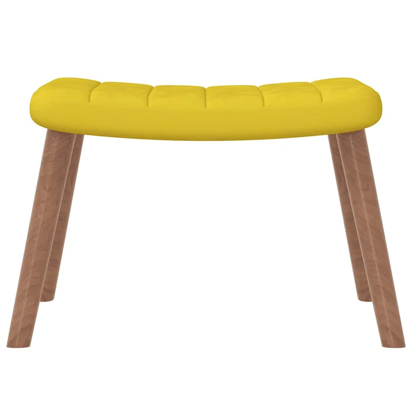 Fauteuil lounge chaise de canapé design moderne avec repose-pied en velours jaune moutarde DEC026532