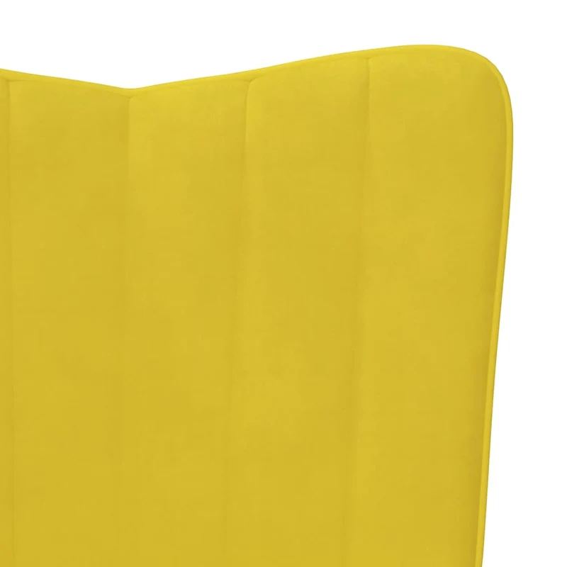 Fauteuil lounge chaise de canapé design moderne avec repose-pied en velours jaune moutarde DEC026532