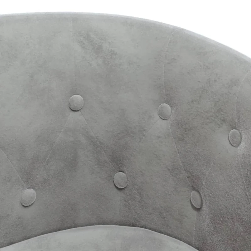 Fauteuil lounge assise confortable design moderne en velours gris clair dossier arrondi DEC026444
