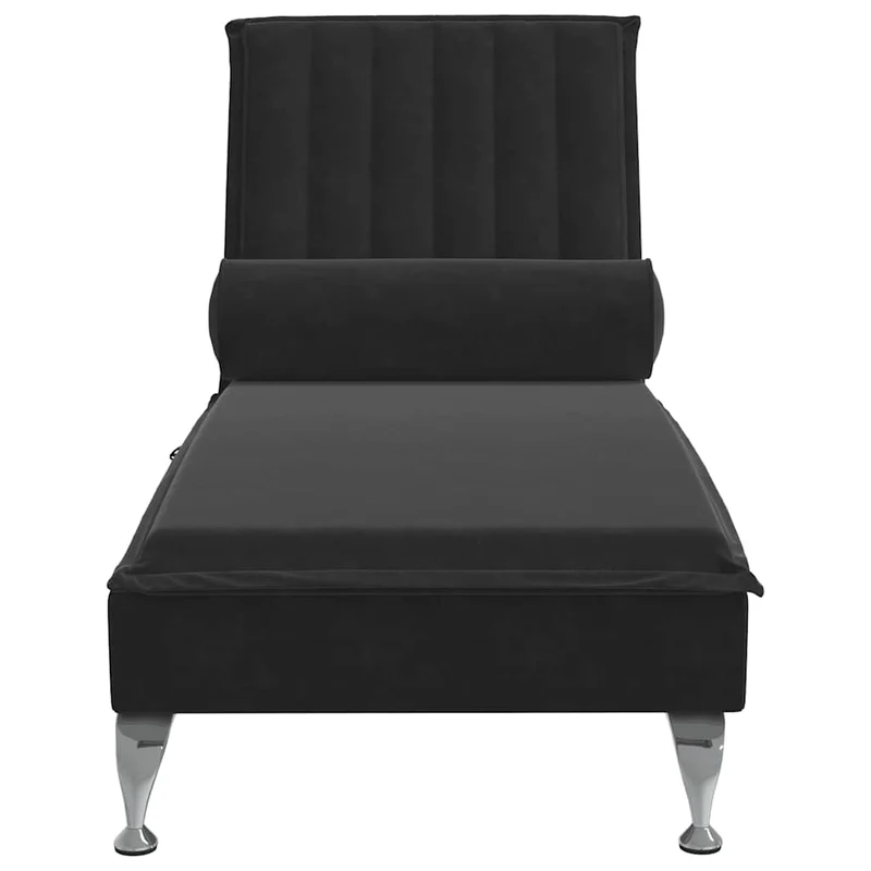 Méridienne chaise longue pour intérieur fonction de vibration avec traversin en velours noir DEC026156