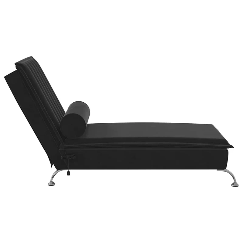 Méridienne chaise longue pour intérieur fonction de vibration avec traversin en velours noir DEC026156
