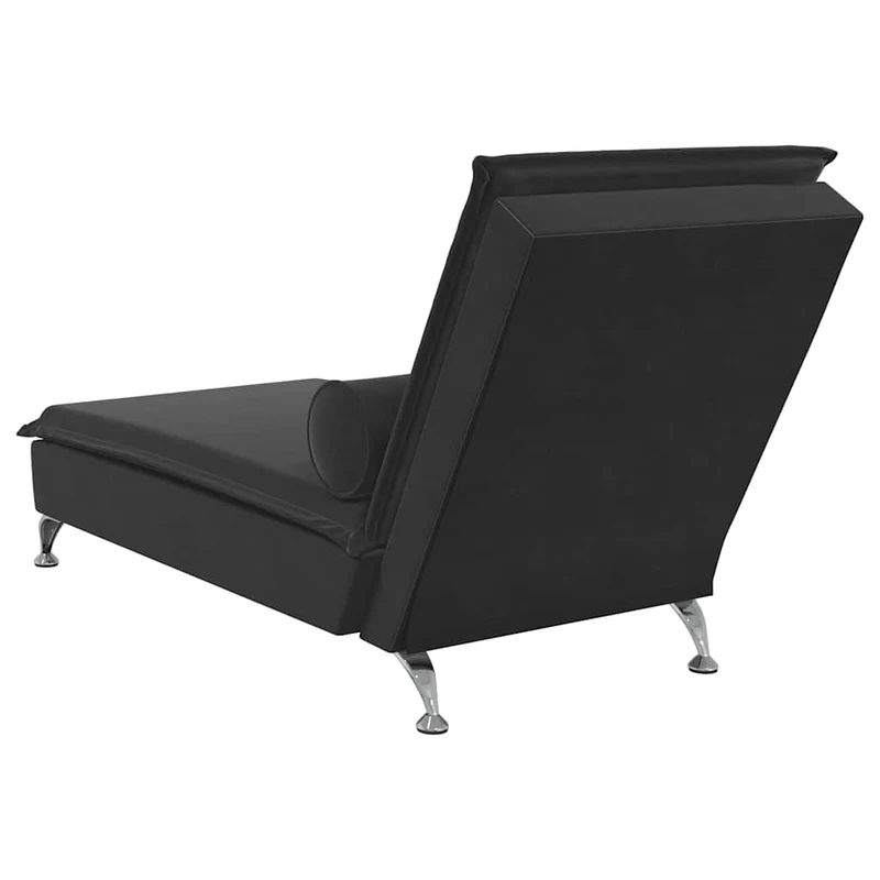 Méridienne chaise longue pour intérieur fonction de vibration avec traversin en velours noir DEC026156
