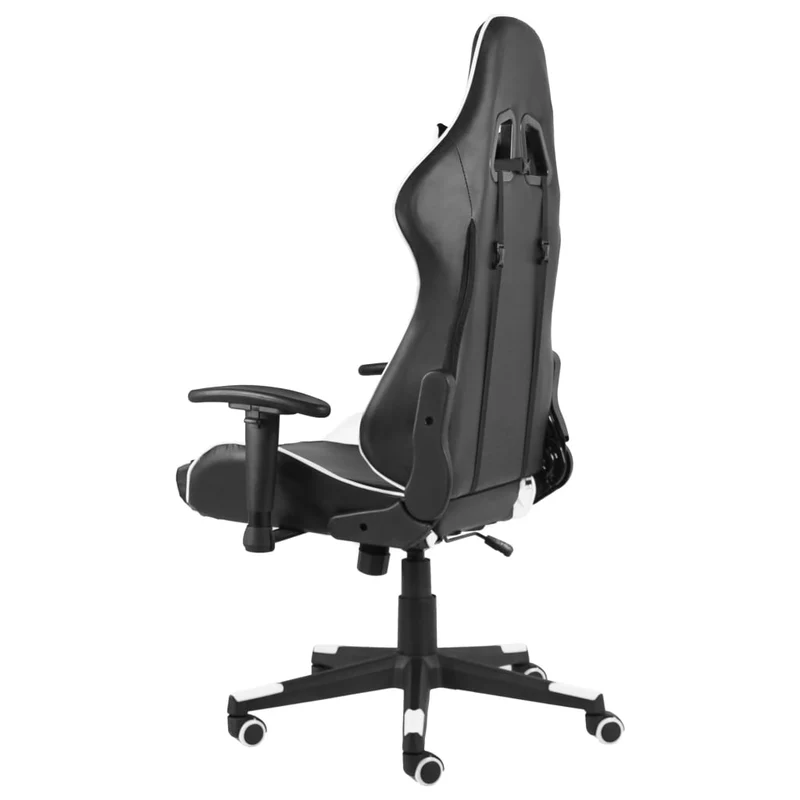 Fauteuil de bureau chaise gaming sur roulettes siège pivotant en PVC blanc DEC026029