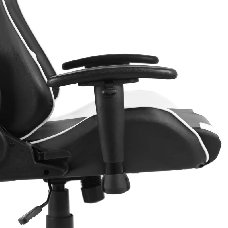Fauteuil de bureau chaise gaming sur roulettes siège pivotant en PVC blanc DEC026029