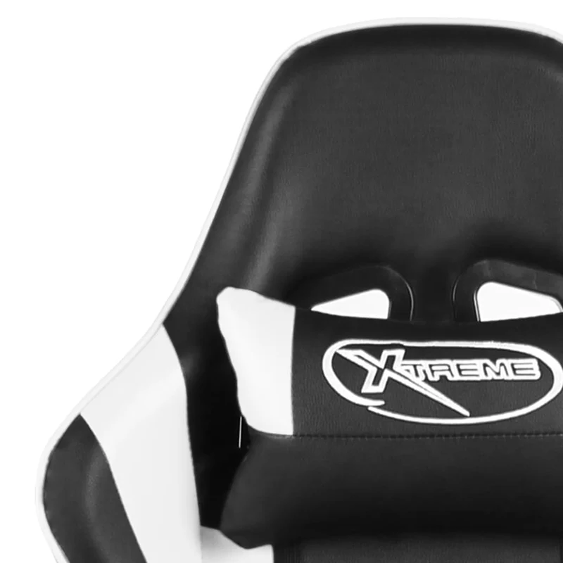 Fauteuil de bureau chaise gaming sur roulettes siège pivotant en PVC blanc DEC026029