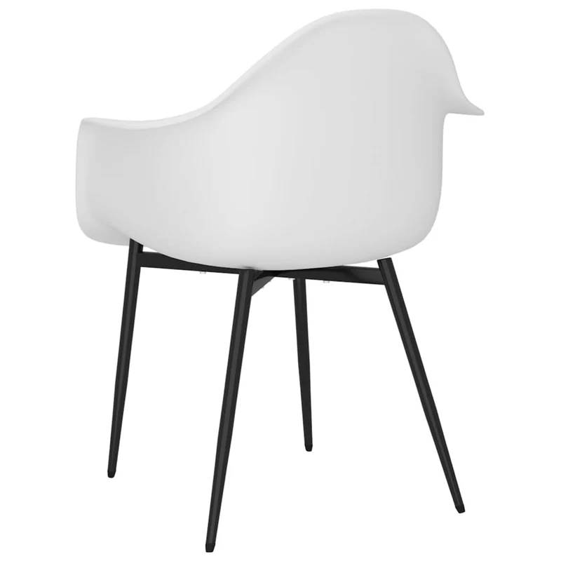 Set de 6 chaises de salle à manger dossier incurvé en PP blanc et métal DEC025667