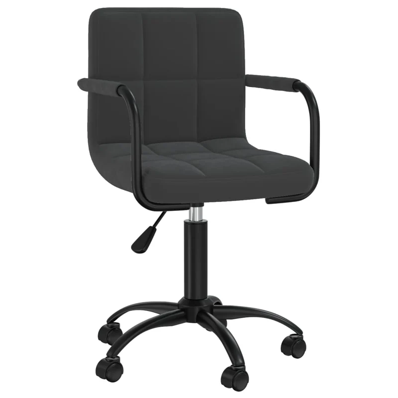Lot de 4 tabourets sur roulettes siège pivotant hauteur réglable en velours noir DEC025385