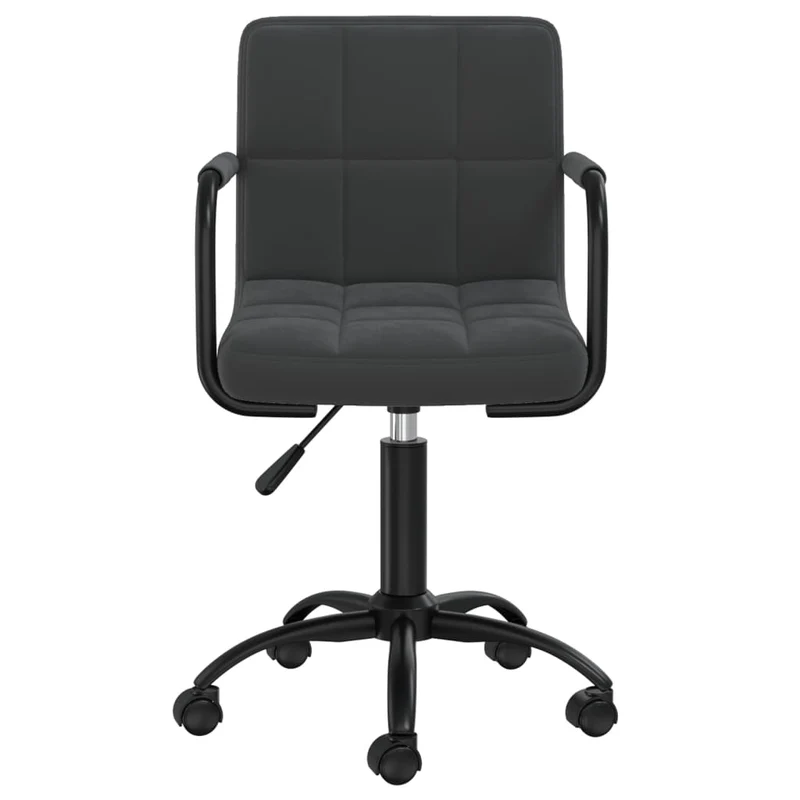 Lot de 4 tabourets sur roulettes siège pivotant hauteur réglable en velours noir DEC025385