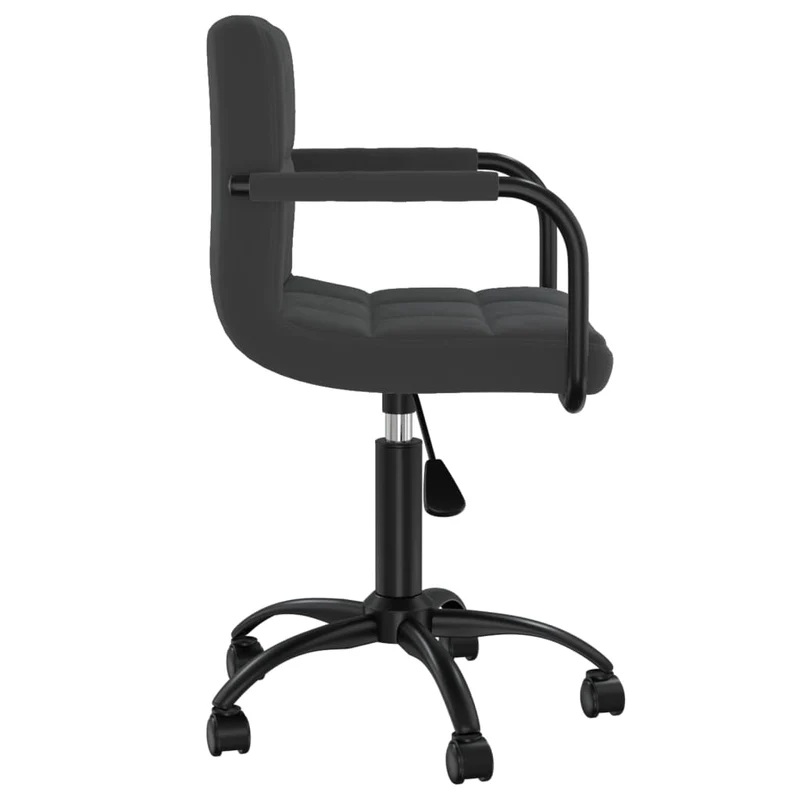 Lot de 4 tabourets sur roulettes siège pivotant hauteur réglable en velours noir DEC025385