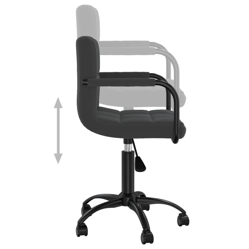 Lot de 4 tabourets sur roulettes siège pivotant hauteur réglable en velours noir DEC025385