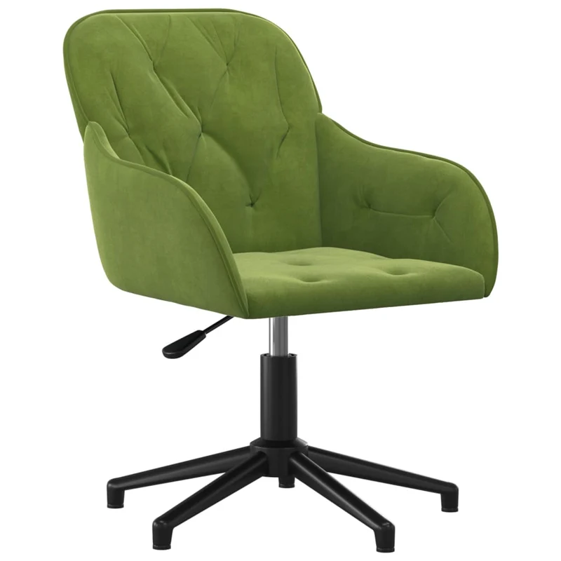 Lot de 2 chaises de salle à manger siège pivotant hauteur réglable en velours vert clair cadre en métal DEC025316