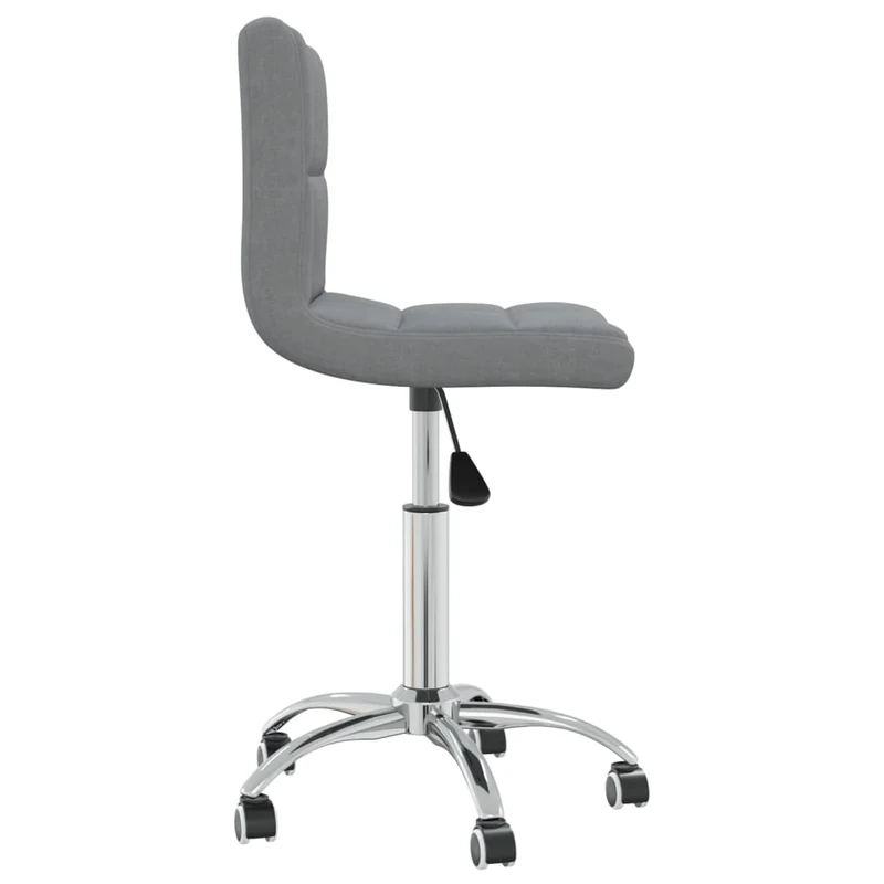 Chaise tabouret sur roulettes siège pivotant en tissu gris clair DEC025081