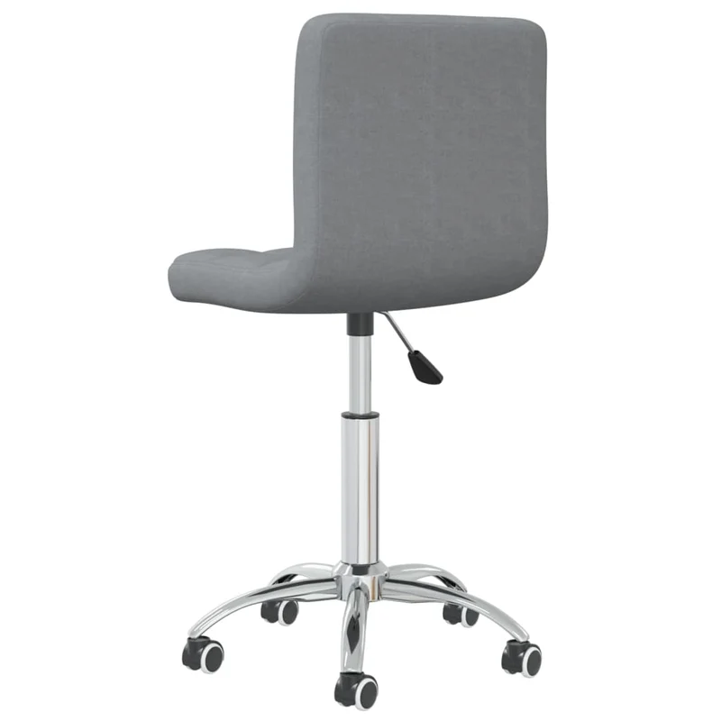 Chaise tabouret sur roulettes siège pivotant en tissu gris clair DEC025081