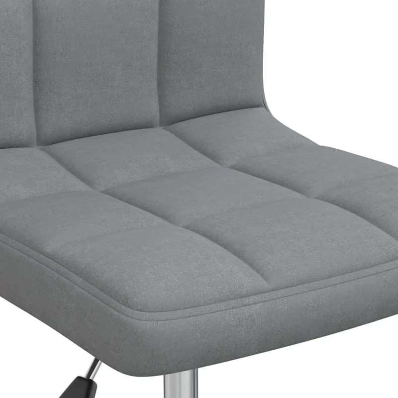 Chaise tabouret sur roulettes siège pivotant en tissu gris clair DEC025081