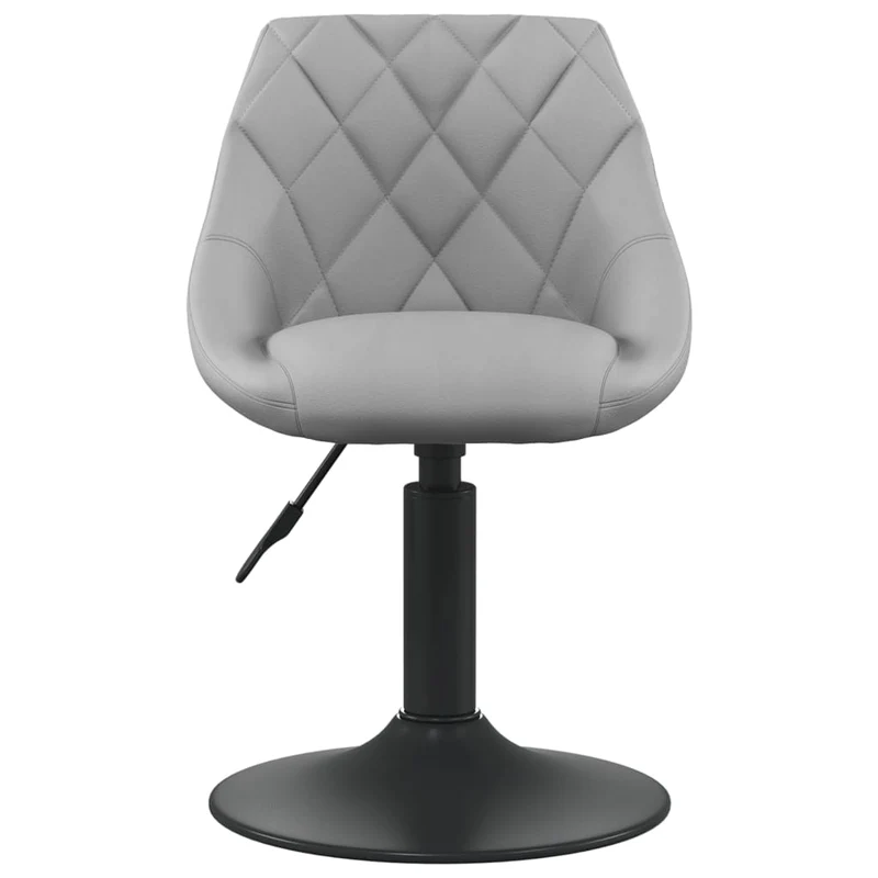 Chaise de salle à manger hauteur réglable pivotant en velours gris clair et acier noir DEC025040