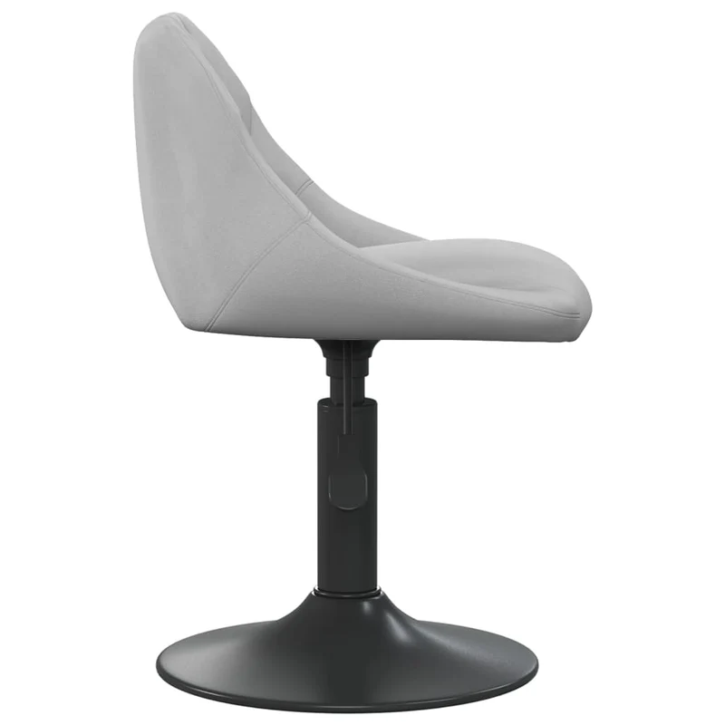 Chaise de salle à manger hauteur réglable pivotant en velours gris clair et acier noir DEC025040