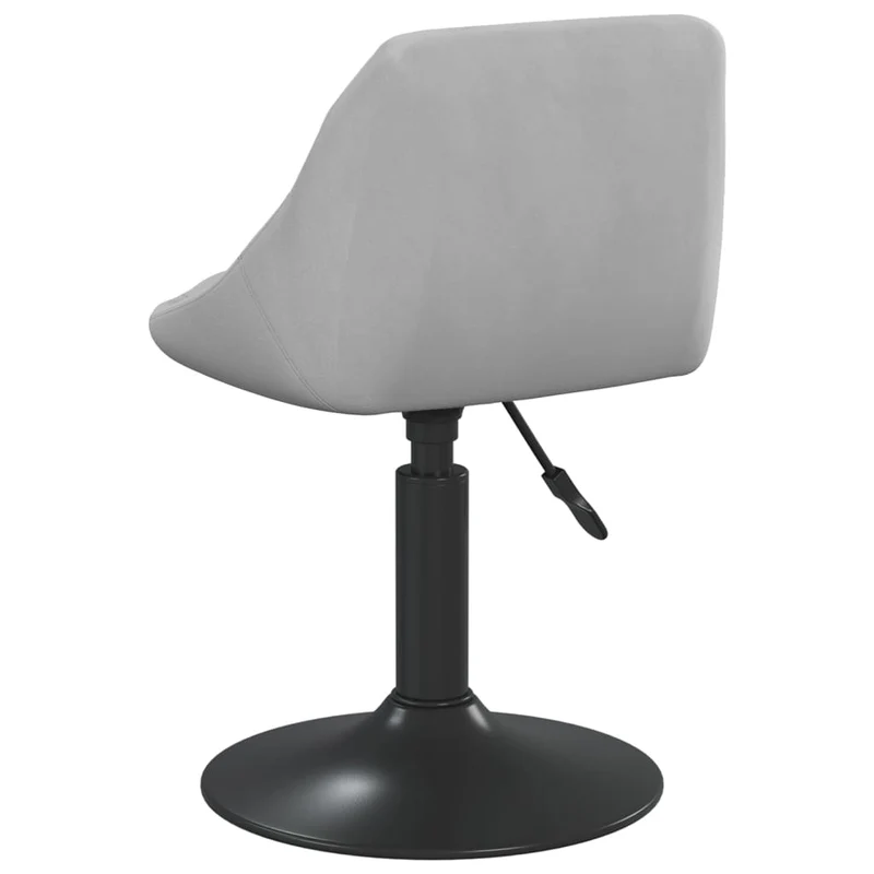 Chaise de salle à manger hauteur réglable pivotant en velours gris clair et acier noir DEC025040