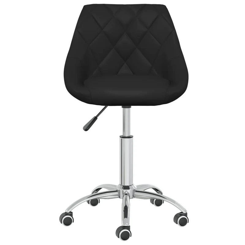 Tabouret de travail chaise de bureau sur roulettes en PVC noir et acier DEC025110