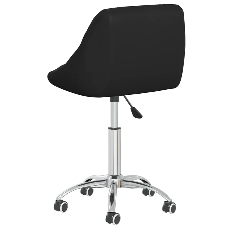 Tabouret de travail chaise de bureau sur roulettes en PVC noir et acier DEC025110