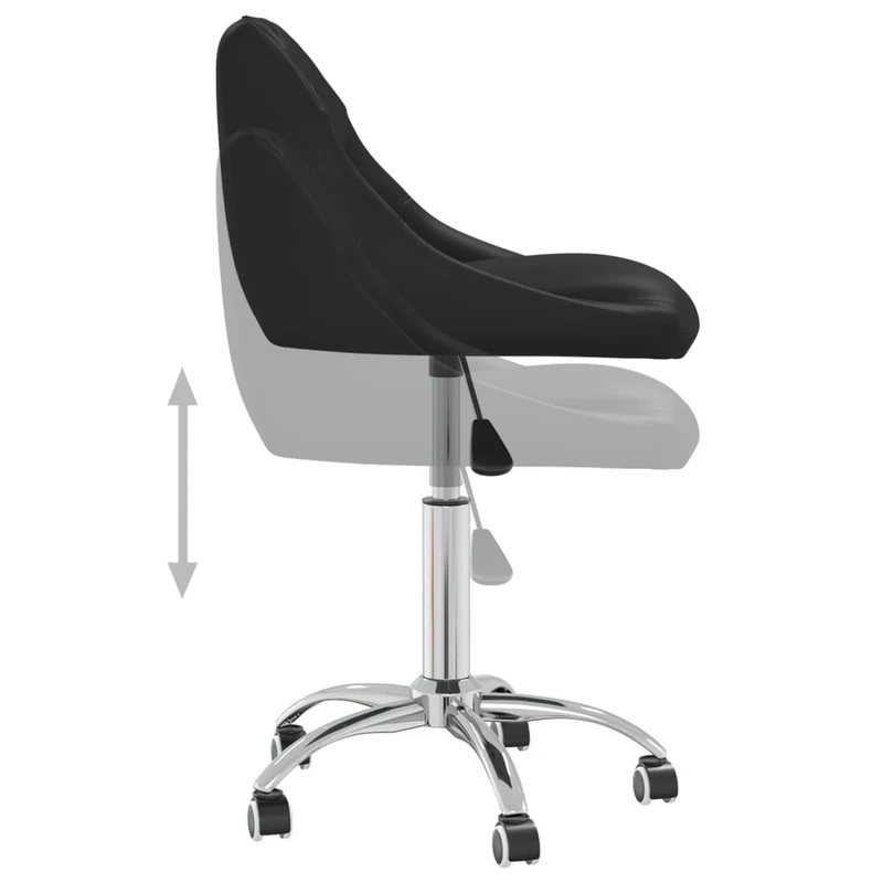 Tabouret de travail chaise de bureau sur roulettes en PVC noir et acier DEC025110
