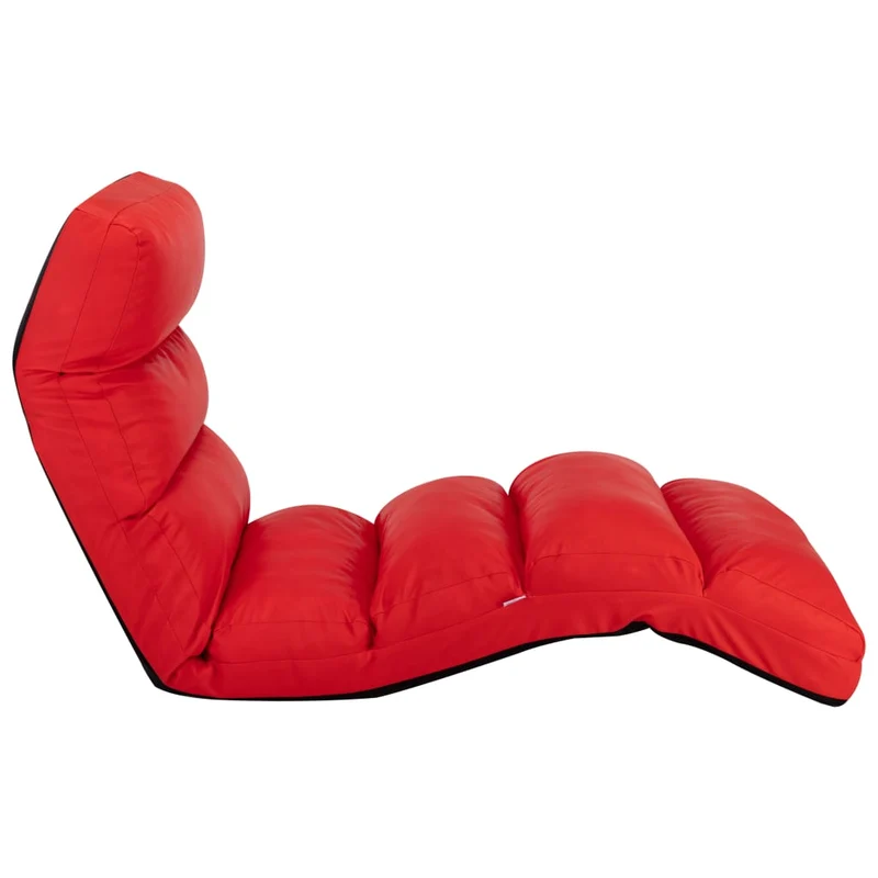 Fauteuil de sol chaise de sol piable réglable en PVC rouge DEC026242