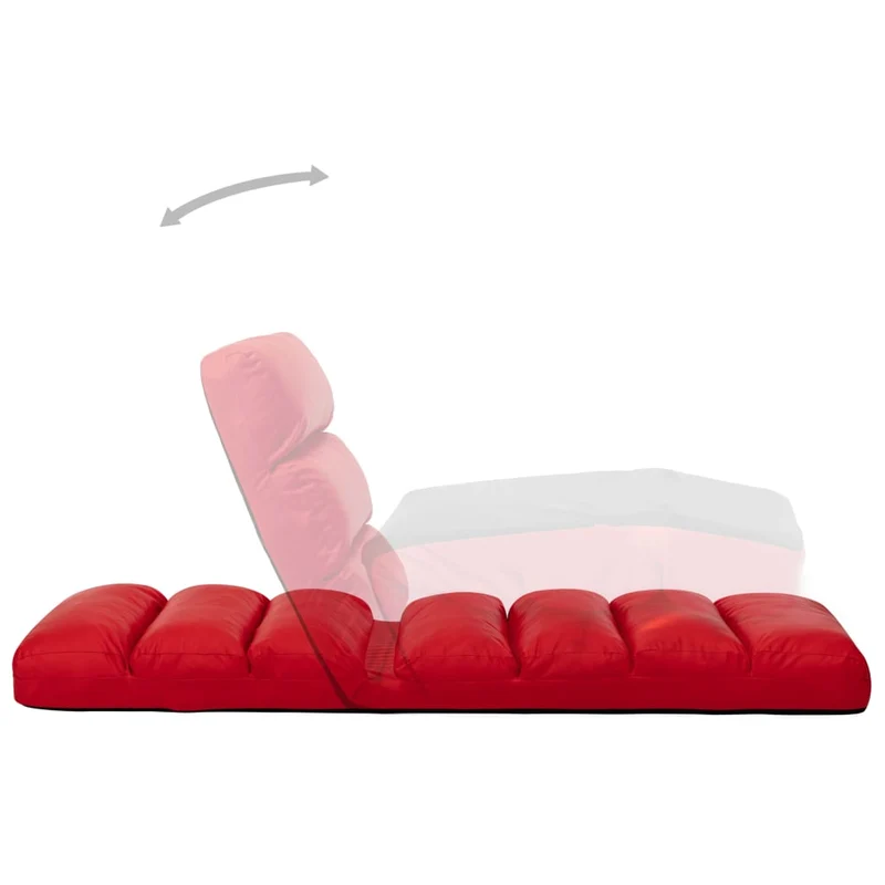 Fauteuil de sol chaise de sol piable réglable en PVC rouge DEC026242