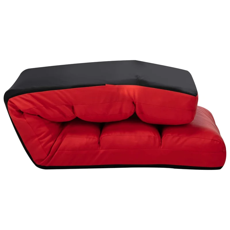Fauteuil de sol chaise de sol piable réglable en PVC rouge DEC026242