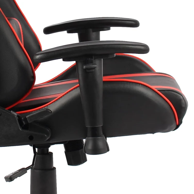 Fauteuil de bureau chaise gaming sur roulettes siège pivotant en PVC rouge DEC026052