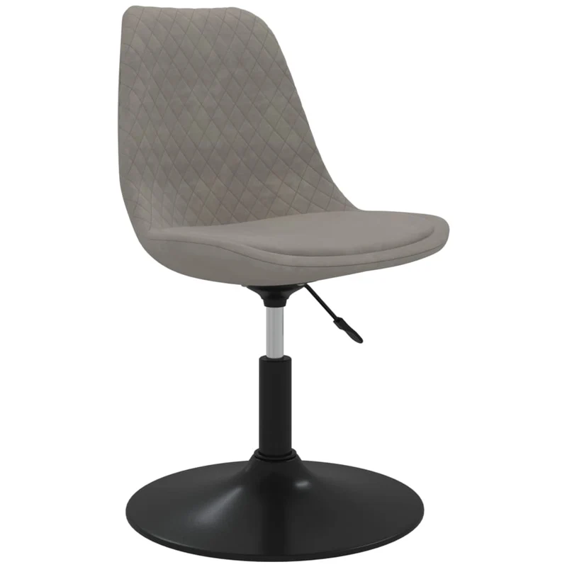 Set de 4 chaises de salle à manger siège pivotant hauteur réglable en velours gris clair DEC025728