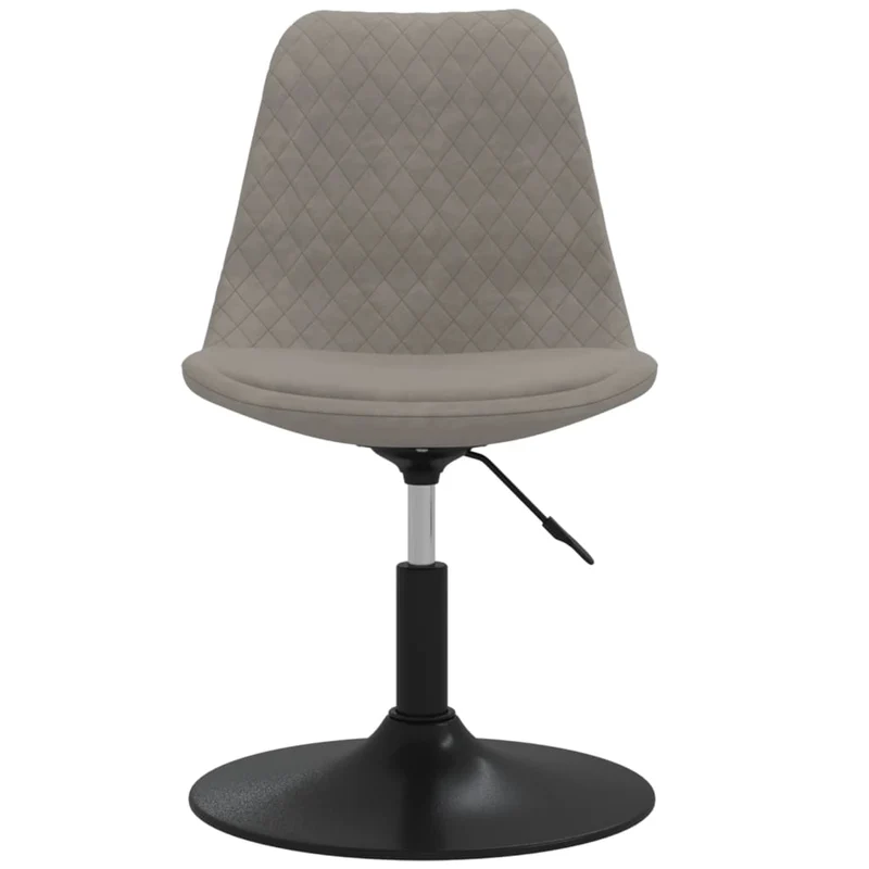 Set de 4 chaises de salle à manger siège pivotant hauteur réglable en velours gris clair DEC025728