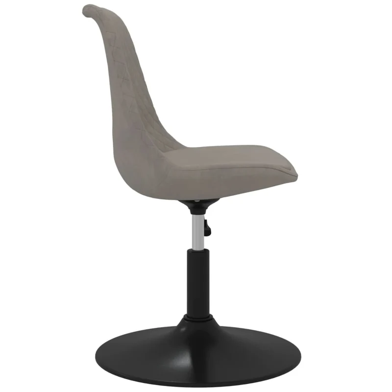 Set de 4 chaises de salle à manger siège pivotant hauteur réglable en velours gris clair DEC025728