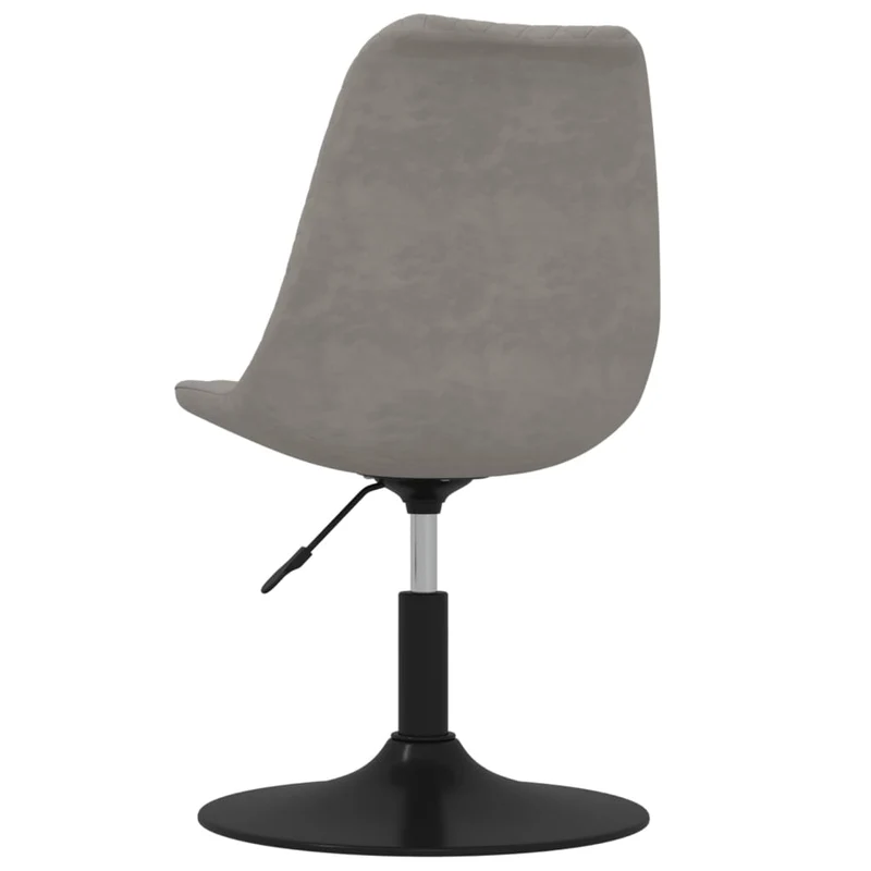 Set de 4 chaises de salle à manger siège pivotant hauteur réglable en velours gris clair DEC025728