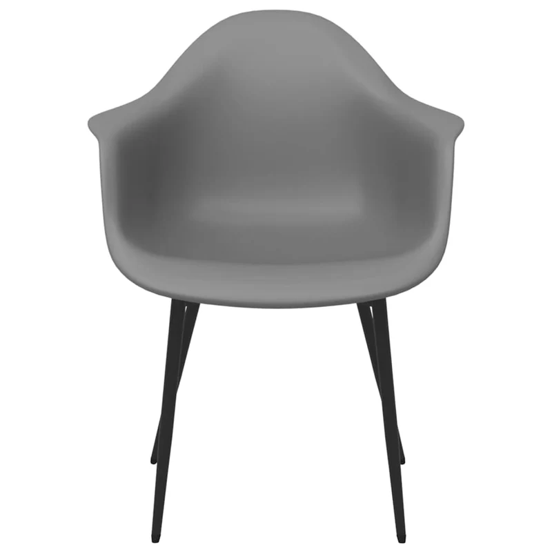 Set de 2 chaises de salle à manger en PP gris dossier incurvé et métal DEC025532