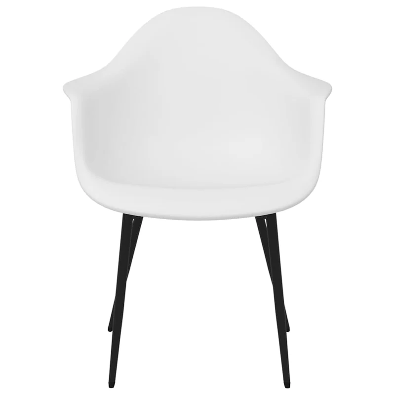 Set de 4 chaises de salle à manger en PP blanc dossier incurvé et métal DEC025604