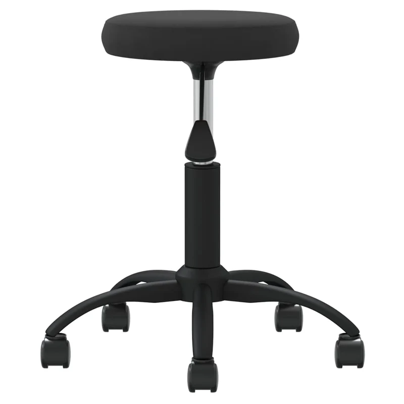 Tabouret de travail siège pivotant hauteur réglable en velours noir et acier DEC025053
