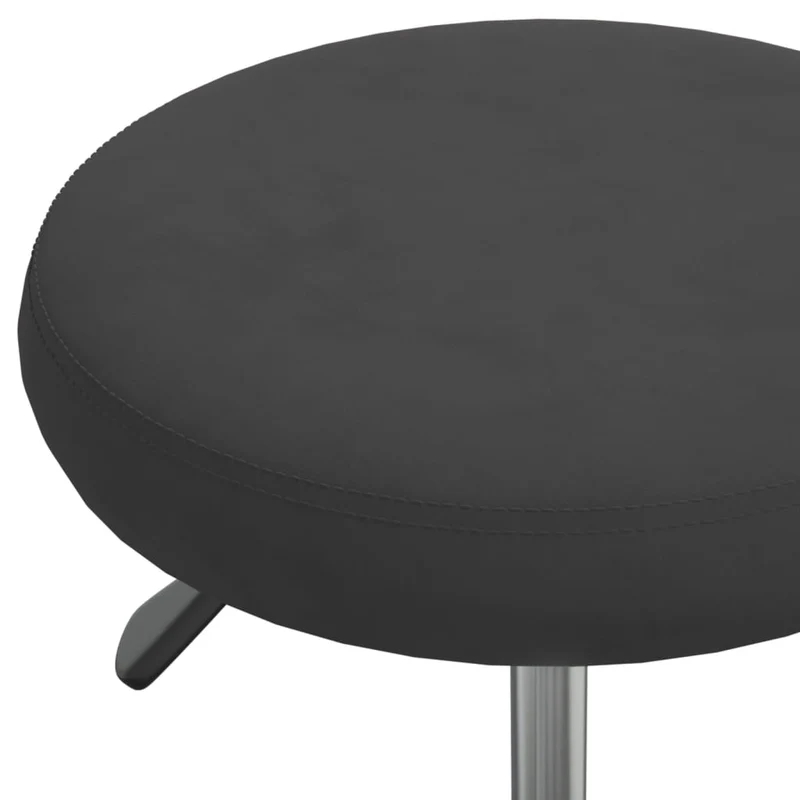 Tabouret de travail siège pivotant hauteur réglable en velours noir et acier DEC025053