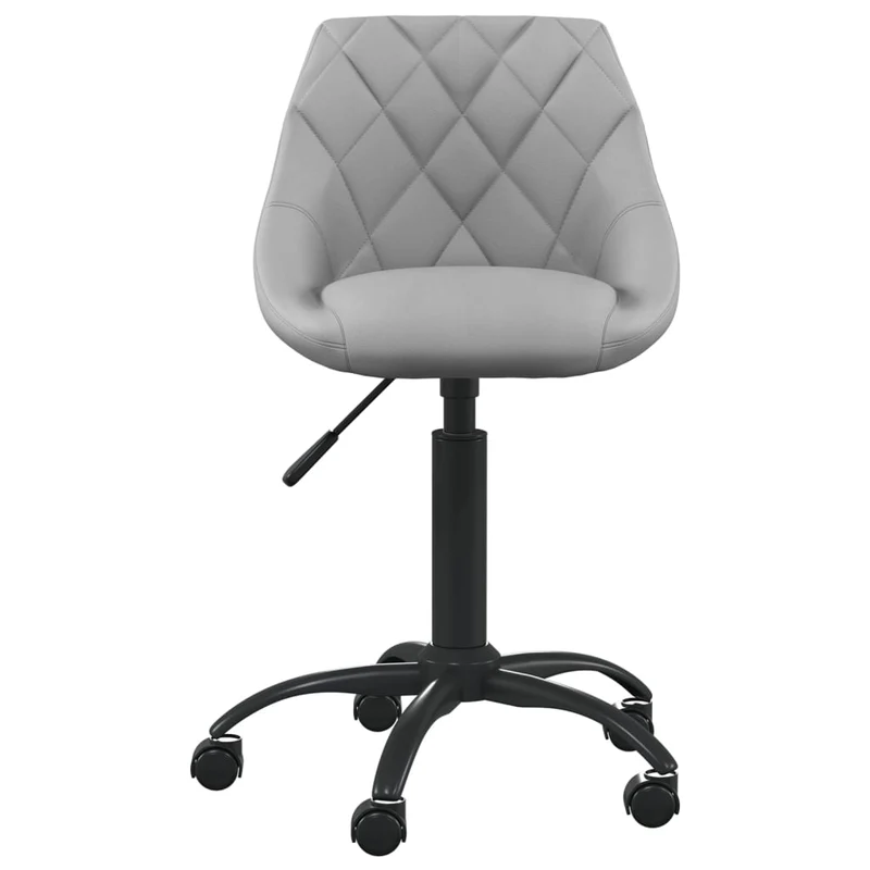 Tabouret de travail chaise de bureau sur roulettes en velours gris clair DEC025041