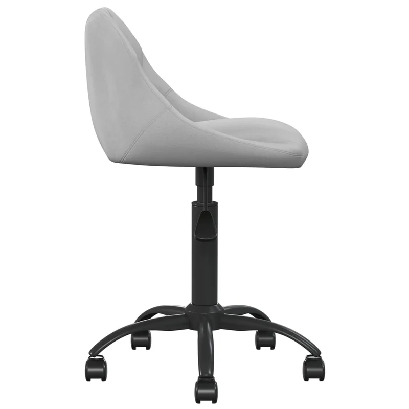 Tabouret de travail chaise de bureau sur roulettes en velours gris clair DEC025041