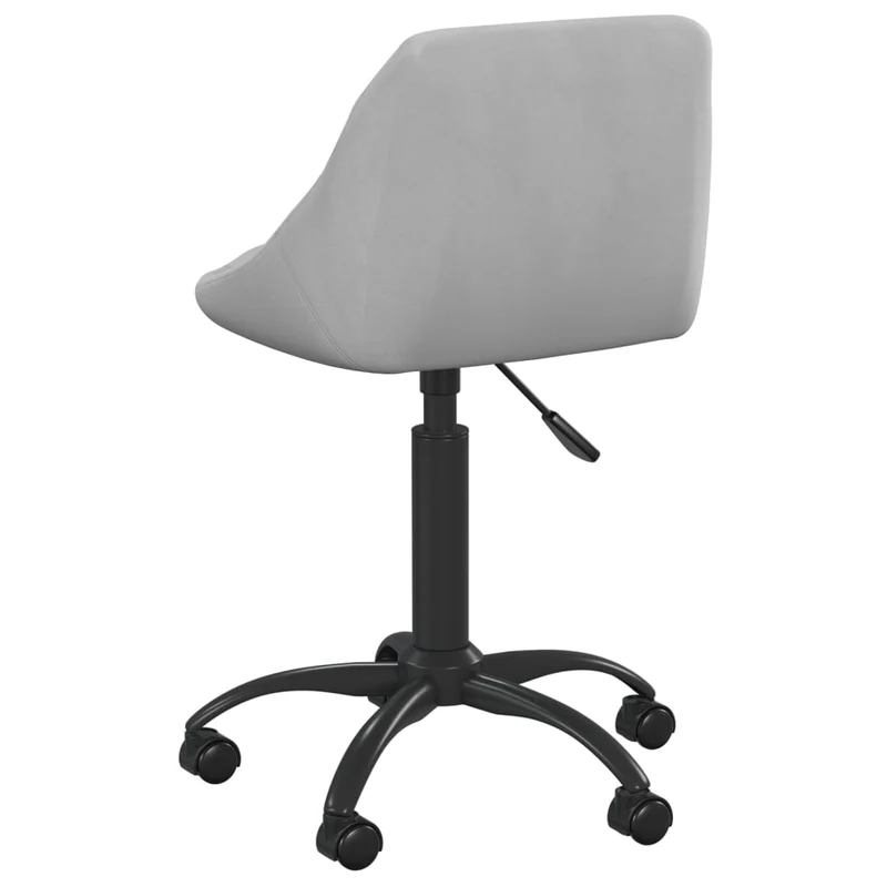 Tabouret de travail chaise de bureau sur roulettes en velours gris clair DEC025041