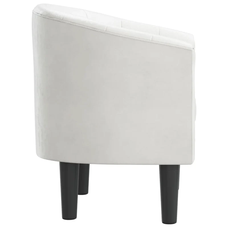 Fauteuil lounge avec boutons décoratifs assise confortable design moderne en PVC blanc DEC026439