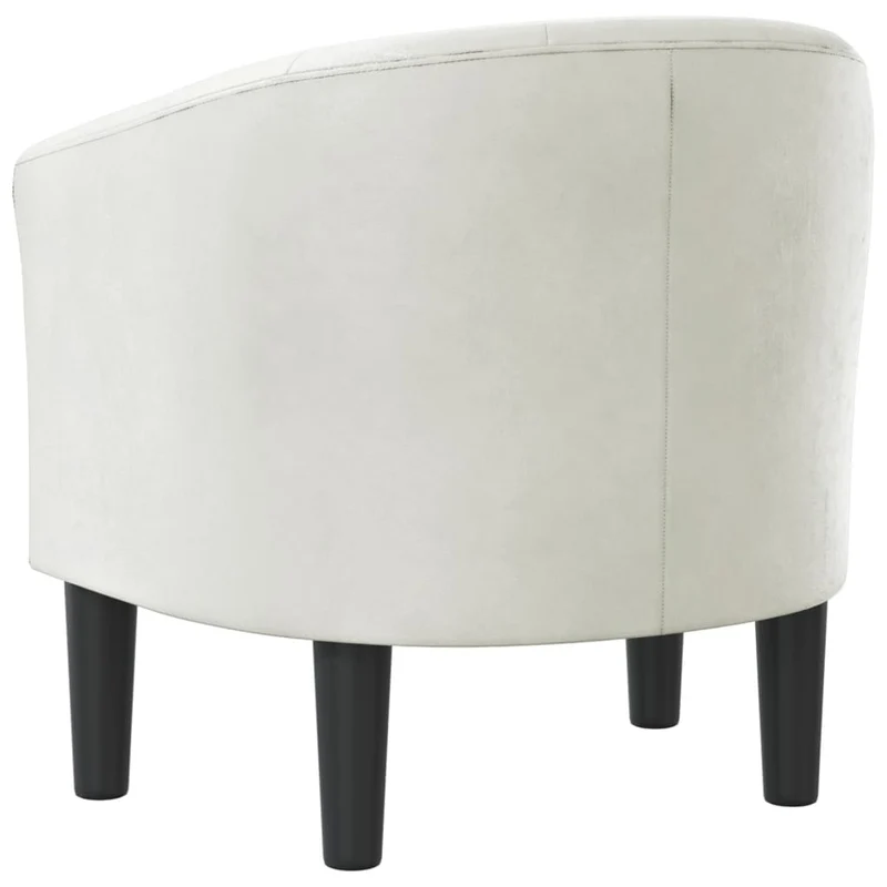 Fauteuil lounge avec boutons décoratifs assise confortable design moderne en PVC blanc DEC026439