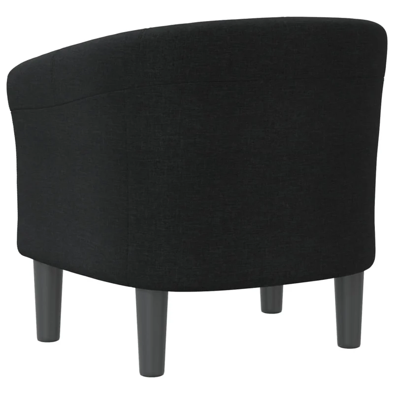 Fauteuil lounge assise confortable dossier arrondi design moderne en tissu noir DEC026471