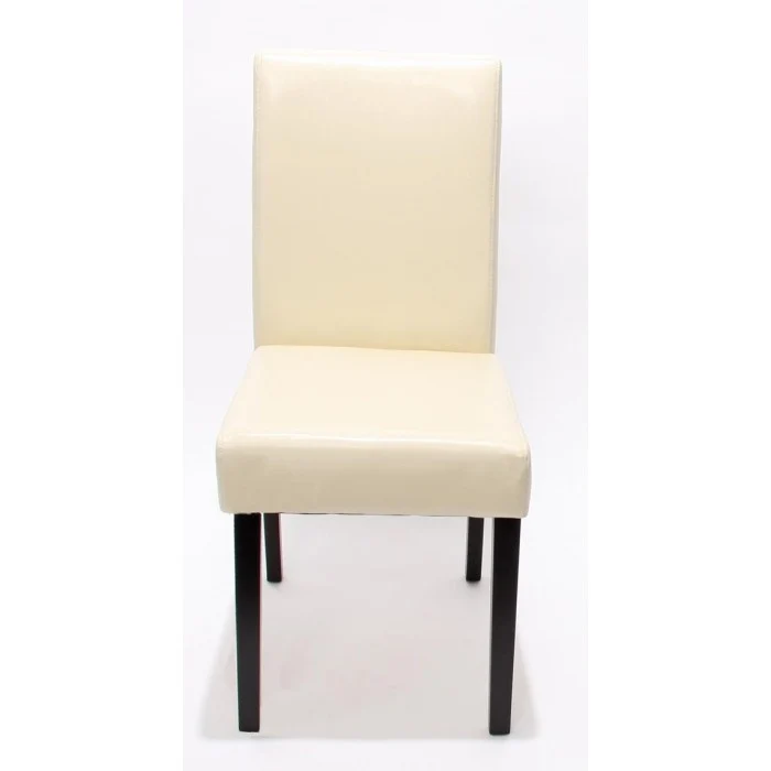 Lot de 4 chaises de salle à manger synthétique crème pieds foncés CDS04142