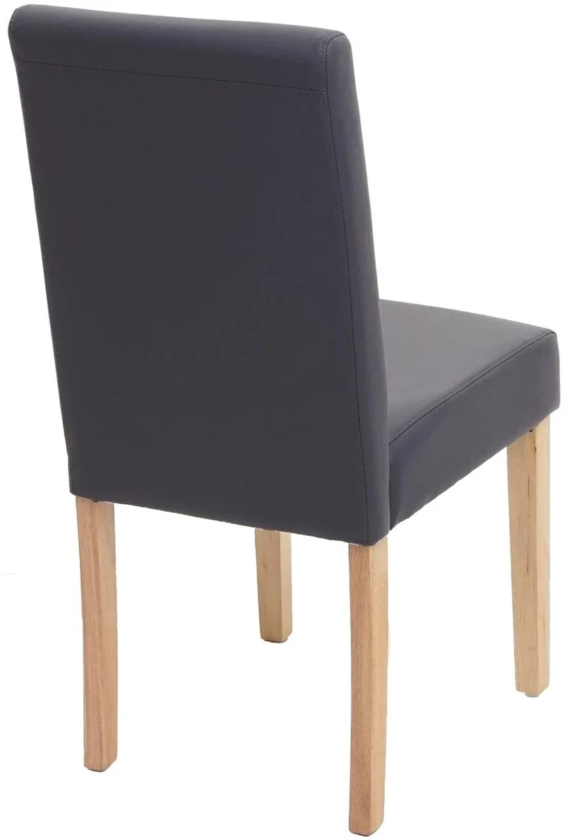 Lot de 4 chaises de salle à manger synthétique gris mat pieds clairs CDS04558
