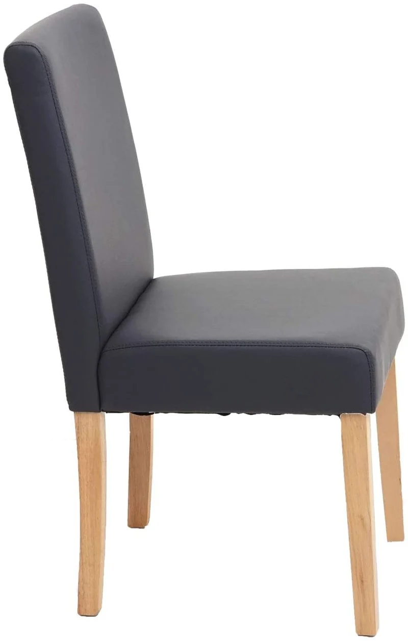 Lot de 4 chaises de salle à manger synthétique gris mat pieds clairs CDS04558
