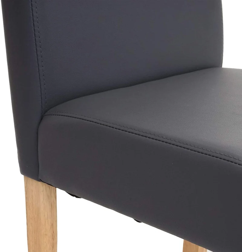 Lot de 4 chaises de salle à manger synthétique gris mat pieds clairs CDS04558