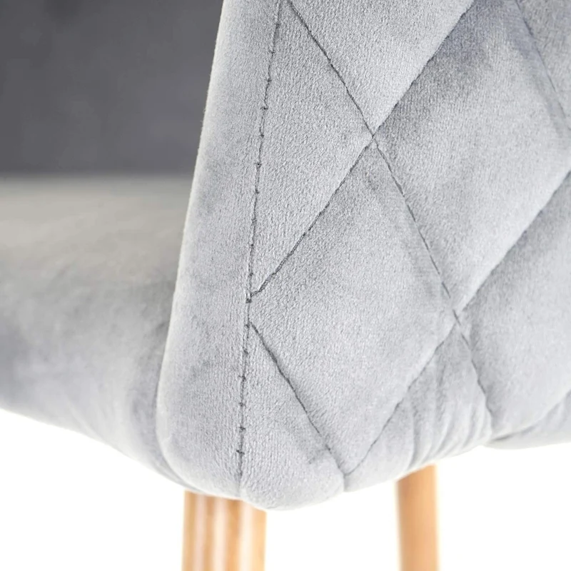 Lot de 2 tabourets de bar en tissu velours gris avec repose-pieds TDB04037
