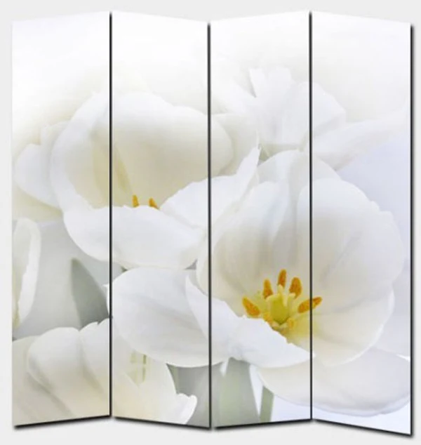 Paravent 4 panneaux pans séparateur de pièce 180x160cm motif orchidee PAR04003