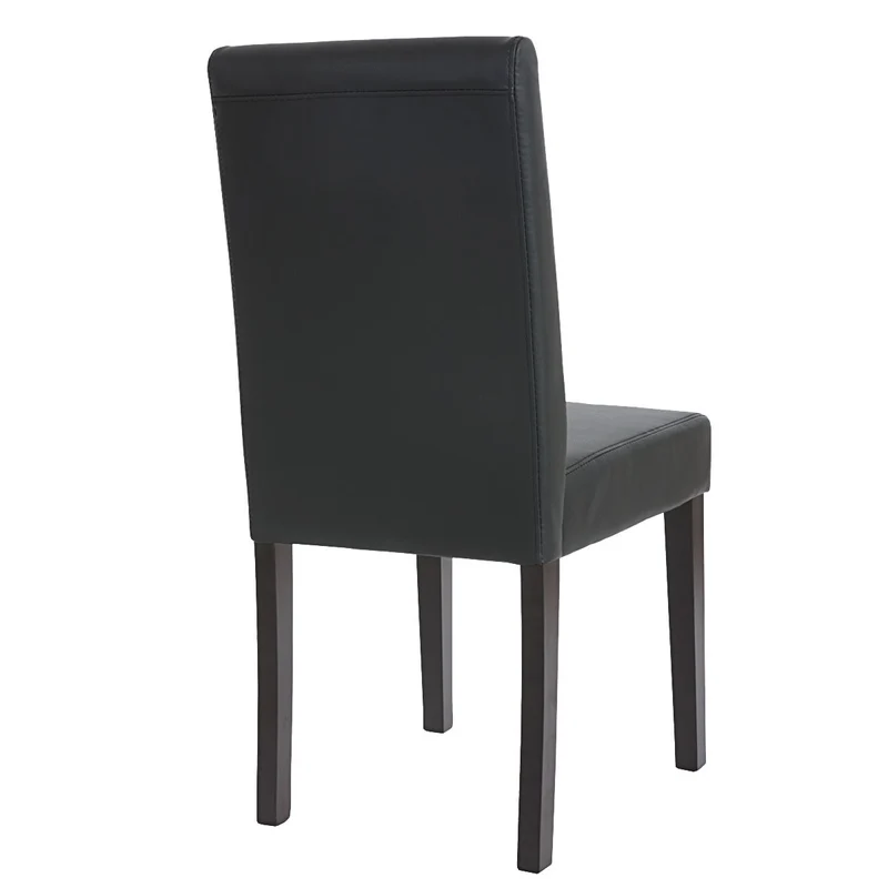 Lot de 4 chaises de salle à manger synthétique noir mat pieds foncés CDS04135